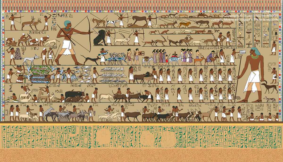 Artists impression of Khnumhotep 2 tomb, North Wall.
